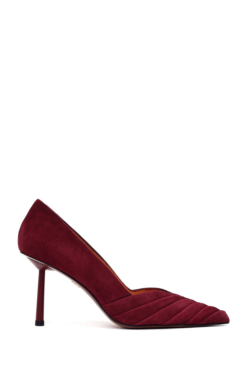 Kadın Bordo İnce Topuklu Süet Deri Stiletto