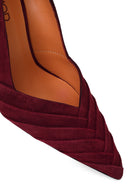 Kadın Bordo İnce Topuklu Süet Deri Stiletto | Derimod
