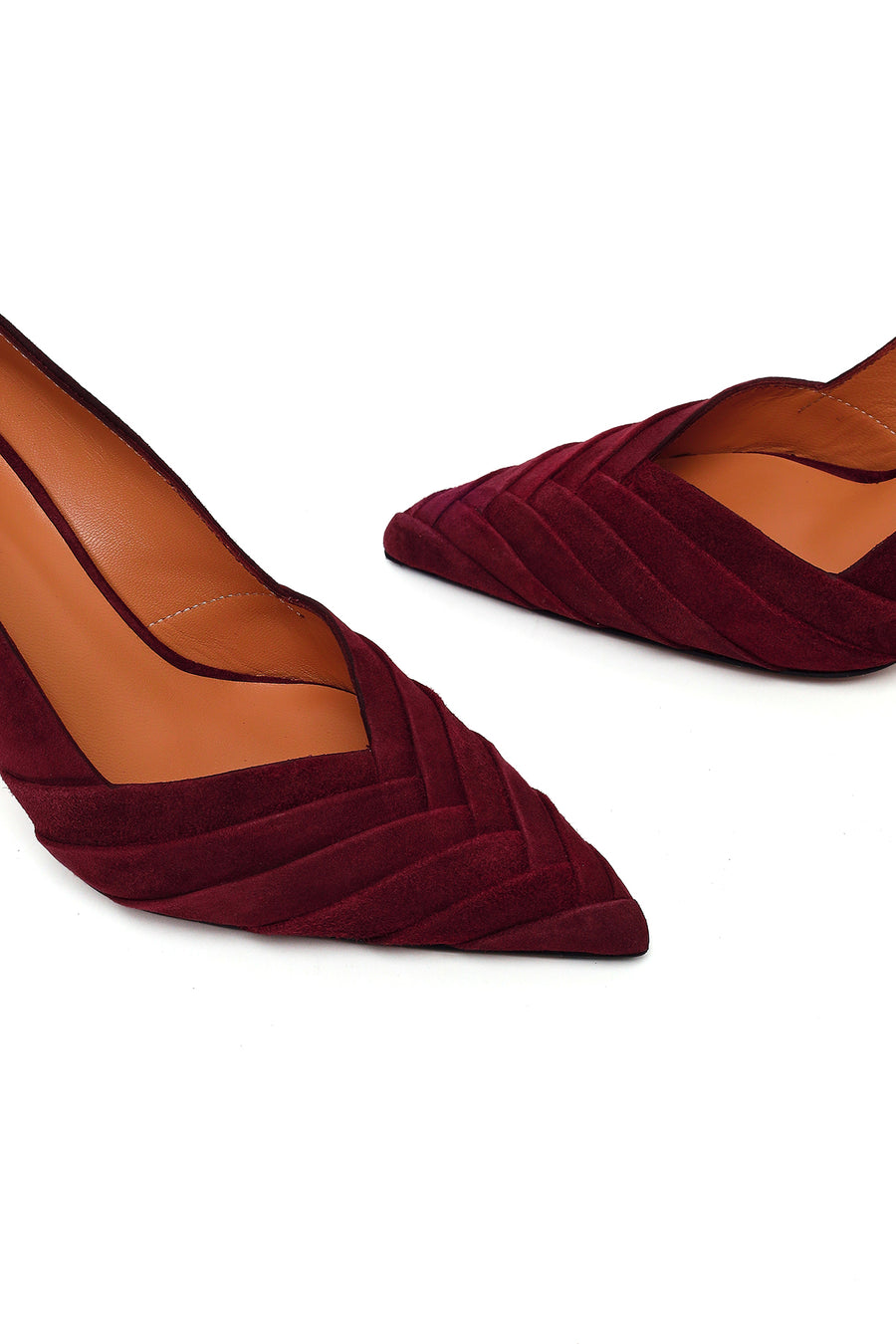 Kadın Bordo İnce Topuklu Süet Deri Stiletto