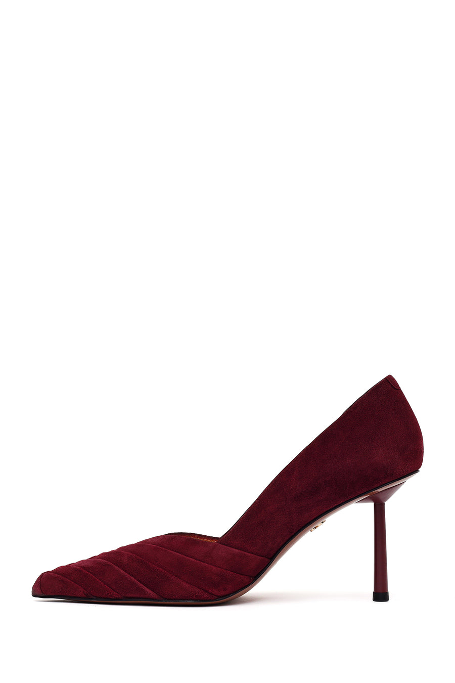 Kadın Bordo İnce Topuklu Süet Deri Stiletto