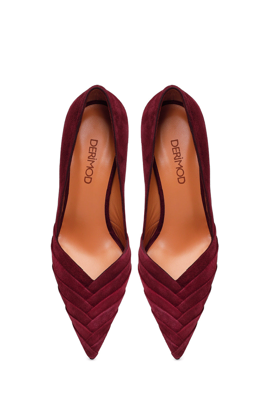 Kadın Bordo İnce Topuklu Süet Deri Stiletto