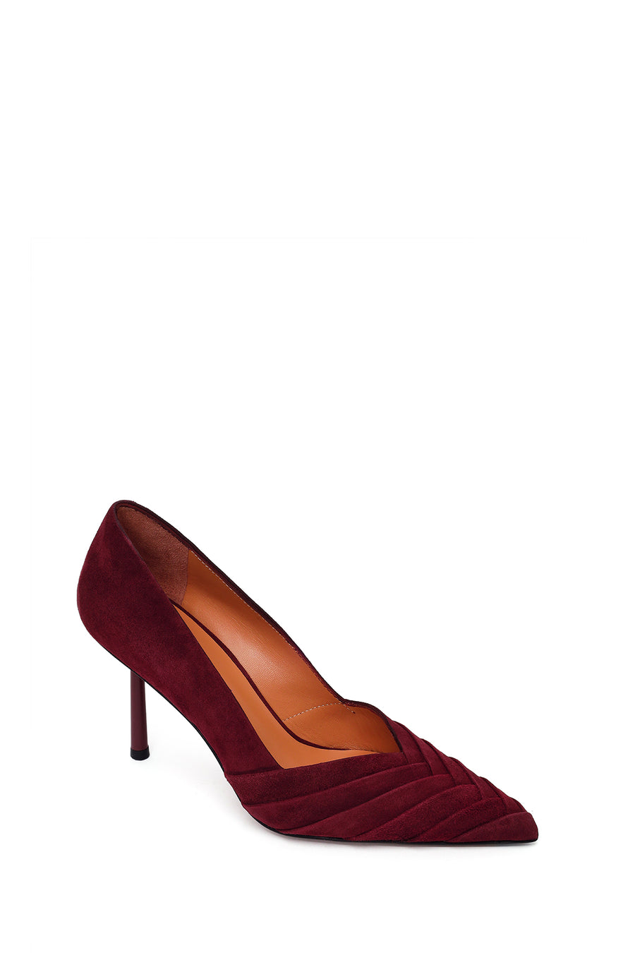 Kadın Bordo İnce Topuklu Süet Deri Stiletto