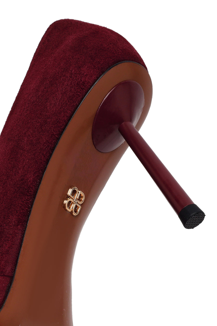 Kadın Bordo İnce Topuklu Süet Deri Stiletto