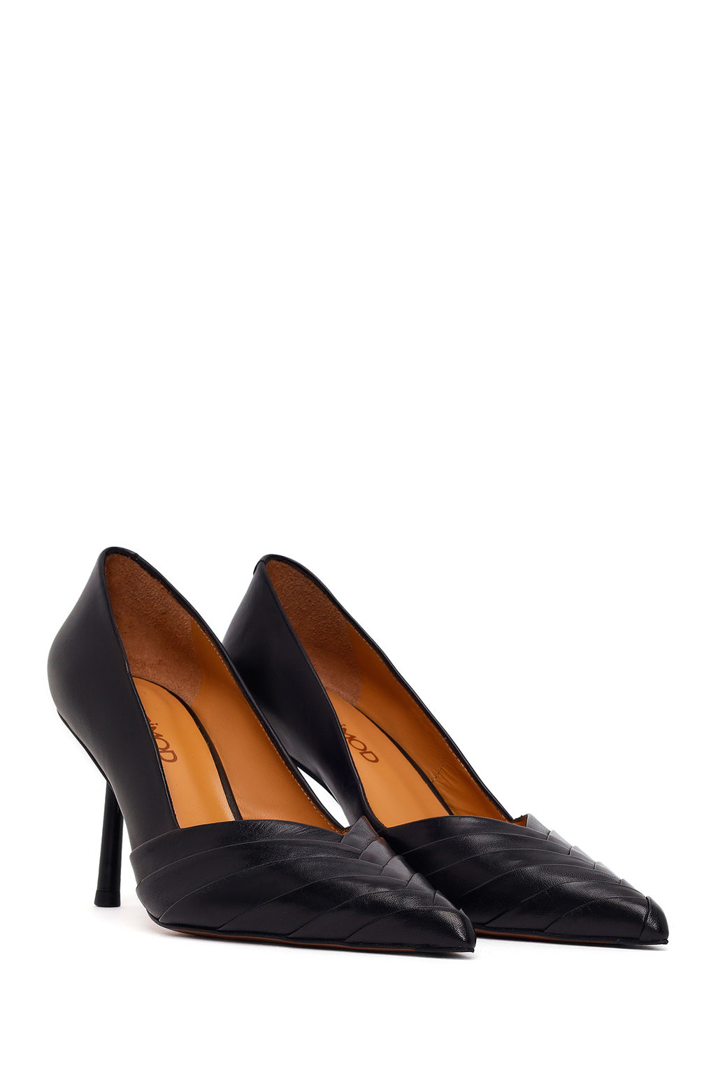 Kadın Siyah İnce Topuklu Deri Stiletto