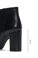 Woman Black Zippered Heels Leather Boat | Derimod