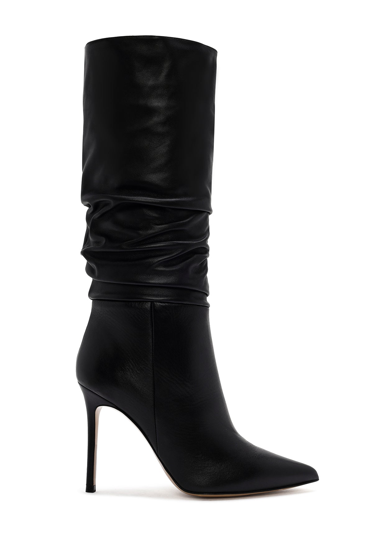 Women's Black High Thin Heel Leather Boot 25WFD120518 | Derimod
