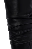 Women's Black High Thin Heel Leather Boot | Derimod
