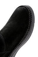 Women's Black Suede Leather Teddy Boots | Derimod