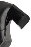 Kadın Siyah Fermuarlı Kalın Topuklu Deri Bot | Derimod