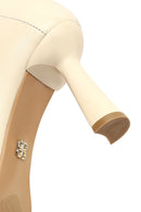 Kadın Krem Fermuarlı İnce Topuklu Deri Bot | Derimod