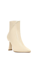 Kadın Krem Fermuarlı İnce Topuklu Deri Bot | Derimod