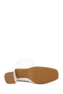 Kadın Krem Fermuarlı Kalın Topuklu Deri Bot | Derimod