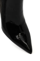 Kadın Siyah Fermuarlı Kalın Topuklu Rugan Deri Bot | Derimod