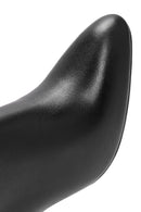 Woman Black Zippered Chunky High Heels Leather Boat | Derimod