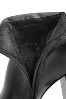 Woman Black Zippered Chunky High Heels Leather Boat | Derimod