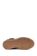 Kadın Kahverengi Fermuarlı Süet Deri Teddy Bot | Derimod