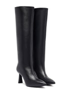 Kadın Siyah Topuklu Deri Çizme | Derimod