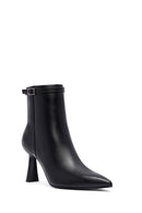 Kadın Siyah Fermuarlı İnce Topuklu Deri Bot | Derimod