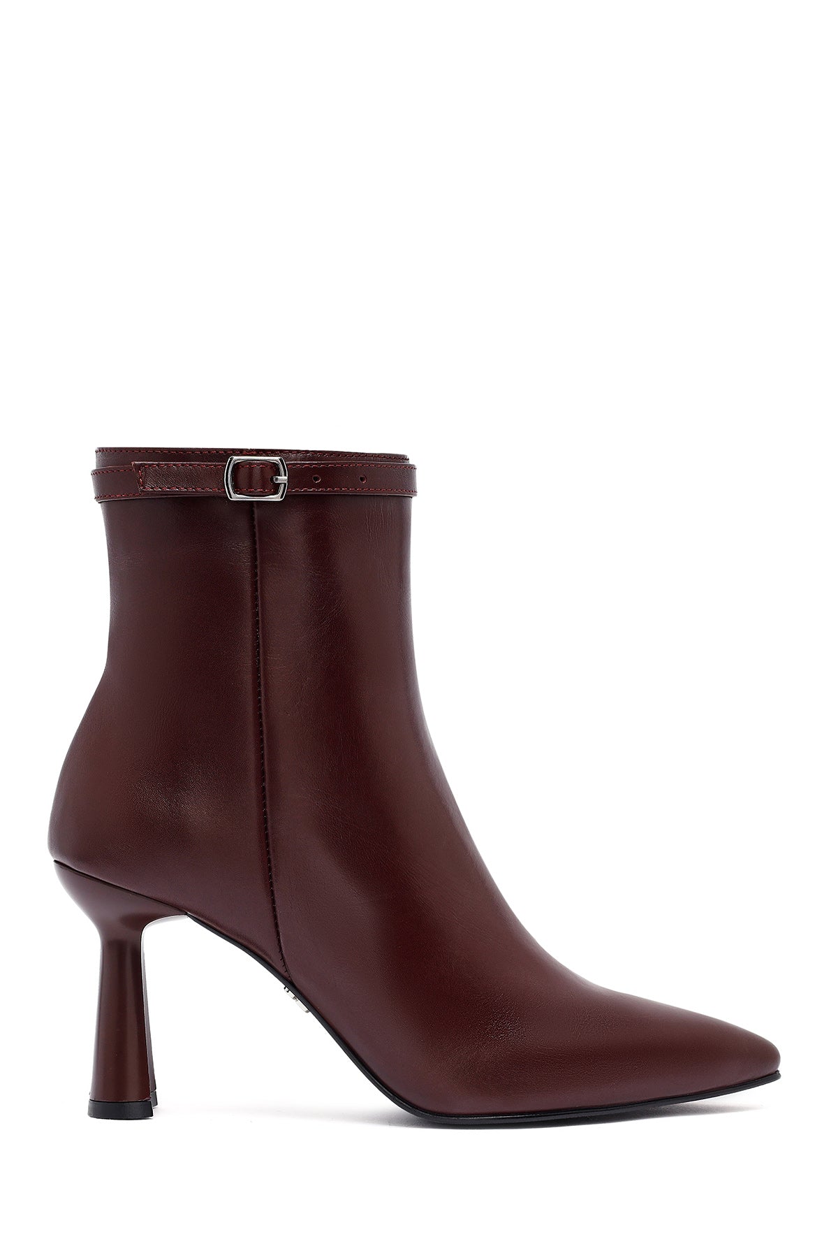 Kadın Bordo Fermuarlı İnce Topuklu Deri Bot 25WFD132218 | Derimod