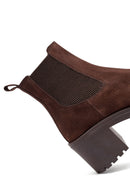 Kadın Kahverengi Kalın Topuklu Süet Deri Chelsea Bot | Derimod