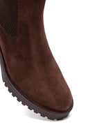 Kadın Kahverengi Kalın Topuklu Süet Deri Chelsea Bot | Derimod