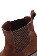 Kadın Kahverengi Kalın Topuklu Süet Deri Chelsea Bot | Derimod