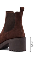 Kadın Kahverengi Kalın Topuklu Süet Deri Chelsea Bot | Derimod