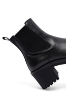 Kadın Siyah Kalın Topuklu Deri Chelsea Bot | Derimod