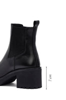 Kadın Siyah Kalın Topuklu Deri Chelsea Bot | Derimod