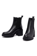 Kadın Siyah Kalın Topuklu Deri Chelsea Bot | Derimod