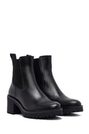 Kadın Siyah Kalın Topuklu Deri Chelsea Bot | Derimod