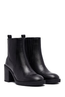 Kadın Siyah Kalın Topuklu Deri Chelsea Bot | Derimod