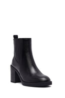 Kadın Siyah Kalın Topuklu Deri Chelsea Bot | Derimod
