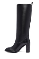 Kadın Siyah Kalın Topuklu Deri Çizme | Derimod