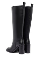 Kadın Siyah Kalın Topuklu Deri Çizme | Derimod