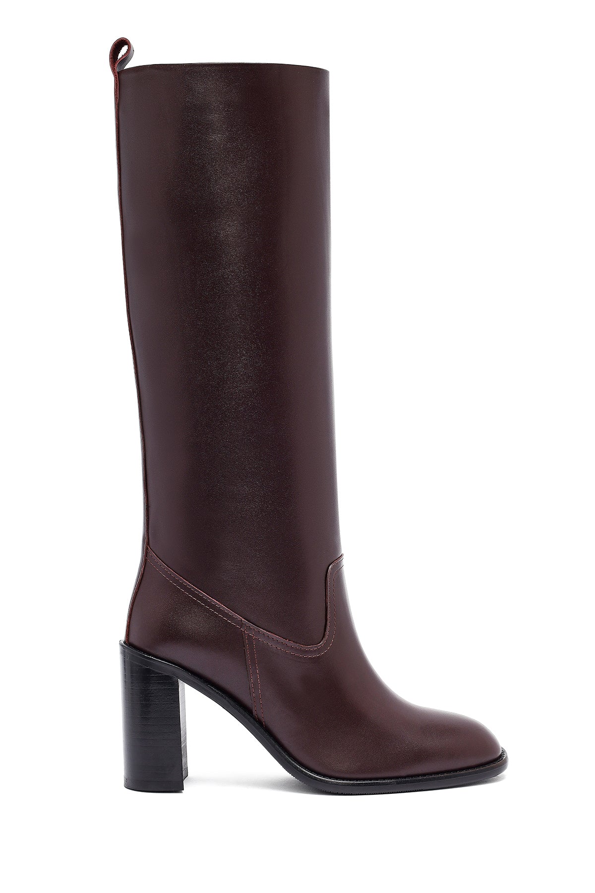 Kadın Bordo Kalın Topuklu Deri Çizme 25WFD132918 | Derimod