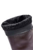 Kadın Bordo Kalın Topuklu Deri Çizme | Derimod