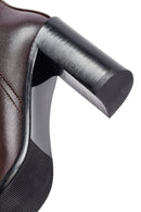 Kadın Bordo Kalın Topuklu Deri Çizme | Derimod