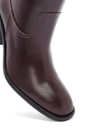 Kadın Bordo Kalın Topuklu Deri Çizme | Derimod