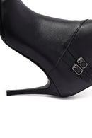 Woman Black Zippered Stiletto Heels Leather Boat | Derimod