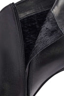 Woman Black Zippered Stiletto Heels Leather Boat | Derimod