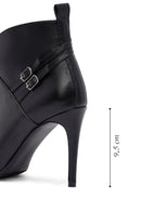 Woman Black Zippered Stiletto Heels Leather Boat | Derimod