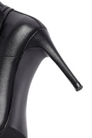 Woman Black Zippered Stiletto Heels Leather Boat | Derimod