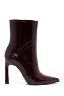 Kadın Bordo Yüksek İnce Topuklu Deri Bot | Derimod