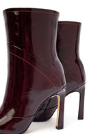 Kadın Bordo Yüksek İnce Topuklu Deri Bot | Derimod