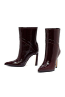Kadın Bordo Yüksek İnce Topuklu Deri Bot | Derimod