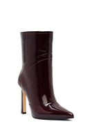 Kadın Bordo Yüksek İnce Topuklu Deri Bot | Derimod
