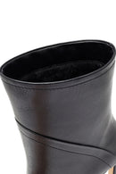 Kadın Siyah Yüksek İnce Topuklu Deri Bot | Derimod