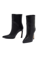 Kadın Siyah Yüksek İnce Topuklu Deri Bot | Derimod