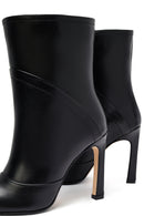 Kadın Siyah Yüksek İnce Topuklu Deri Bot | Derimod